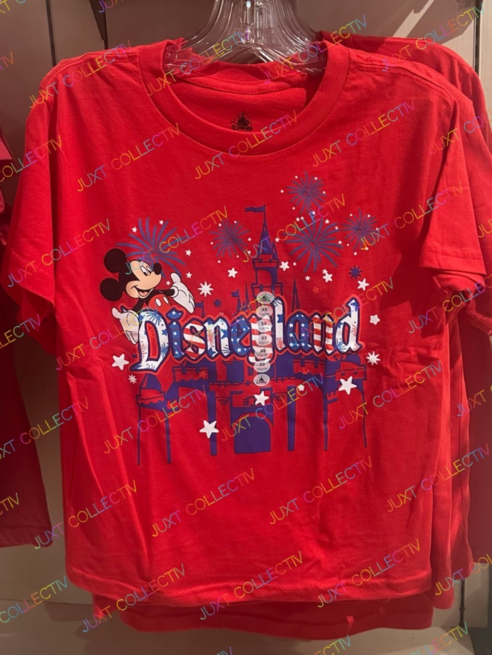 Disneyland Americana Logo Mickey Sleeping Beauty Castle Fireworks Kids T-Shirt